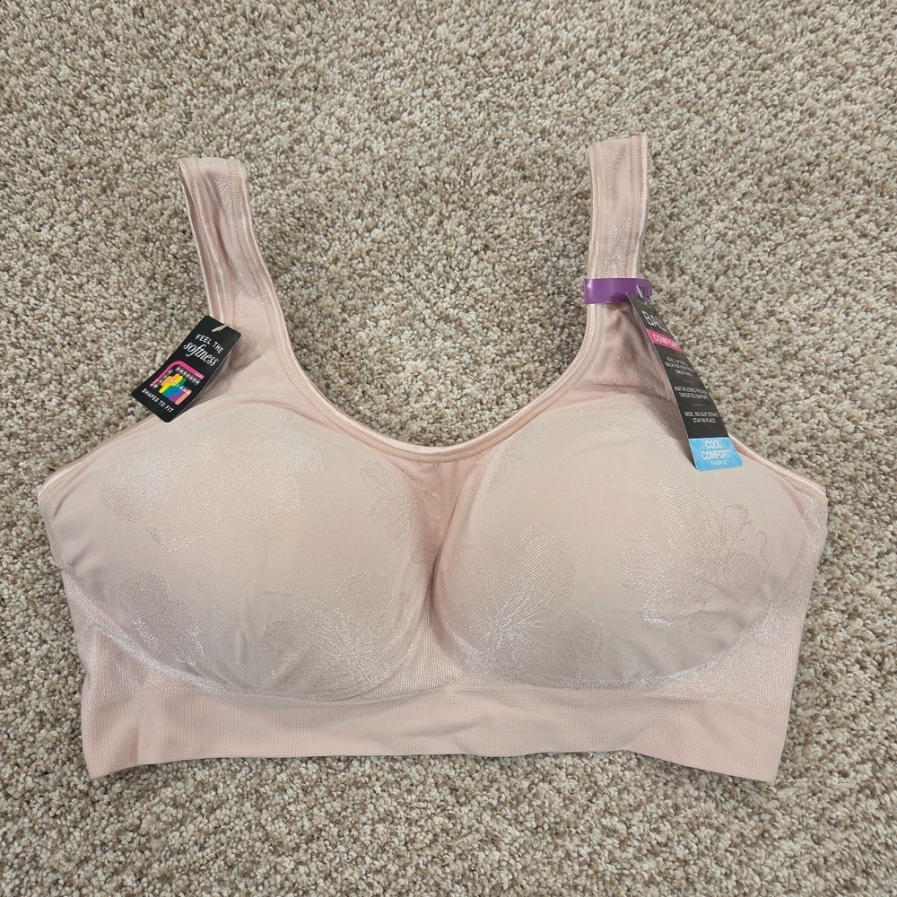 NWT Bali 2XL Comfort Revolution Shaping Wireless Bra DF3488 ASYA Nude Pale Pink